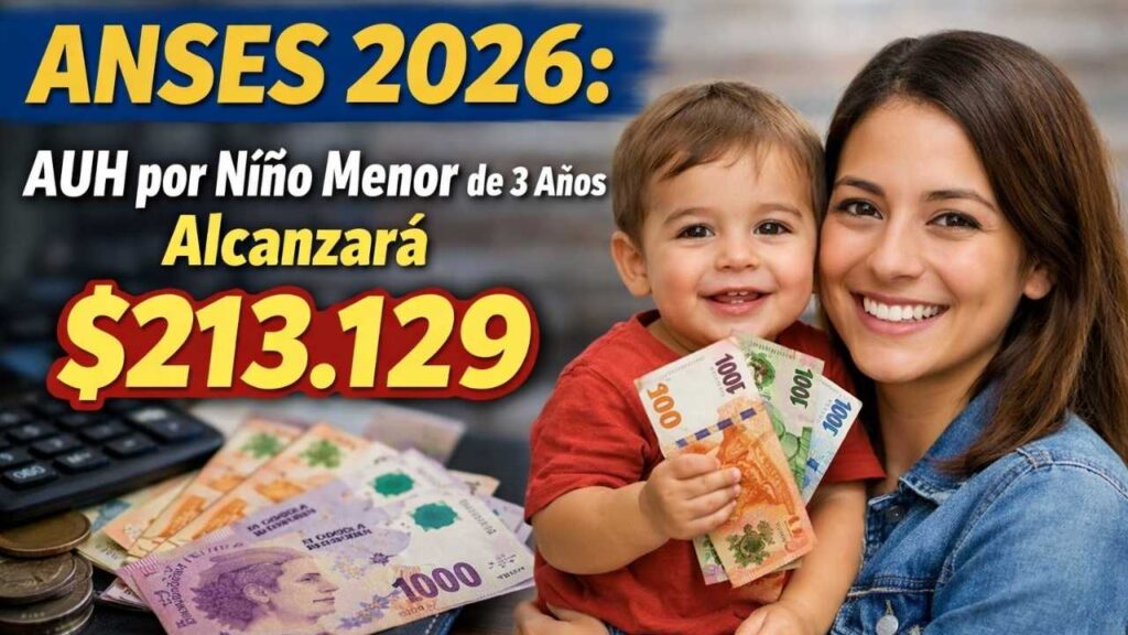 ANSES 2026: AUH por Niño Menor de 3 Años Alcanzará $213.129