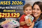 ANSES 2026: AUH por Niño Menor de 3 Años Alcanzará $213.129