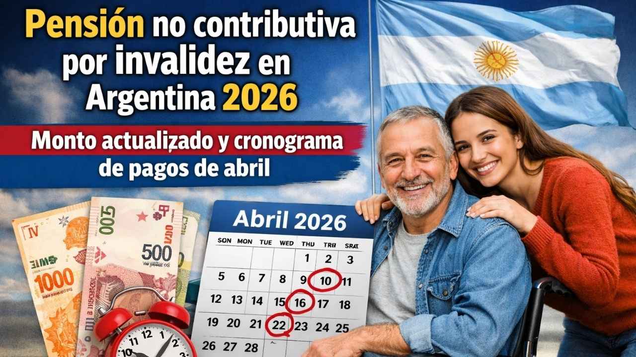 Pensión no contributiva por invalidez en Argentina 2026: monto actualizado y cronograma de pagos de abril