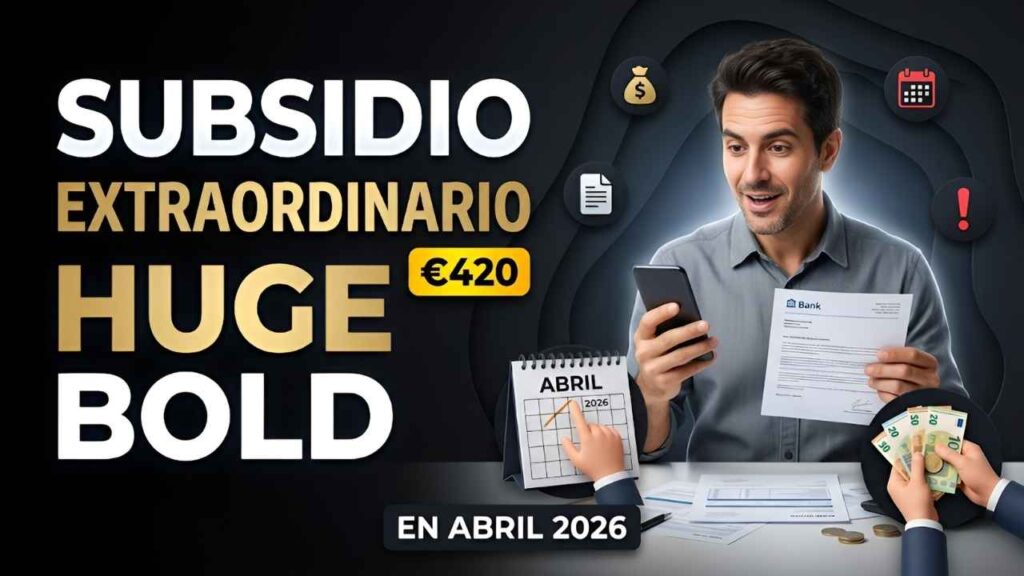 Subsidio extraordinario €420 en abril 2026: desempleados elegibles, trámite en SEPE y fecha de depósito