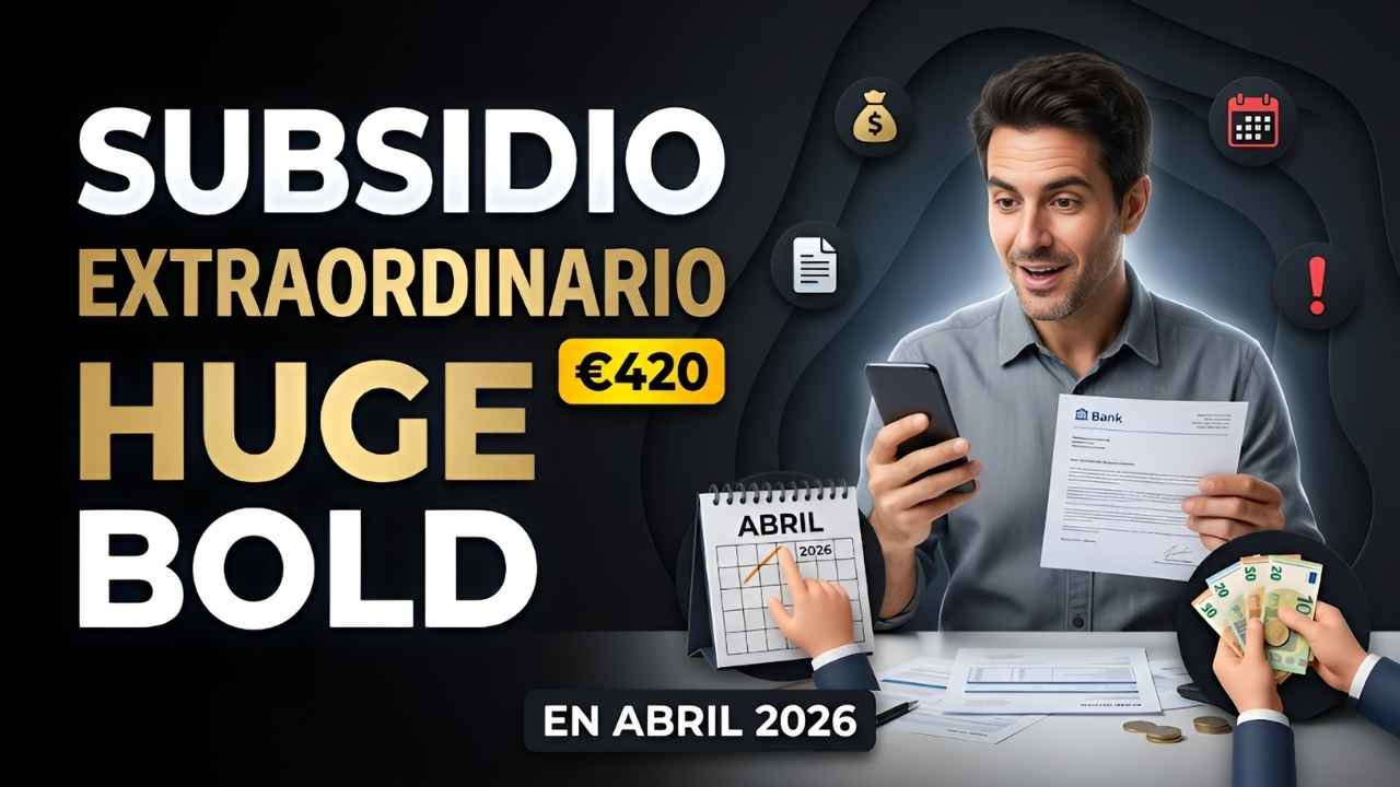 Subsidio extraordinario €420 en abril 2026: desempleados elegibles, trámite en SEPE y fecha de depósito
