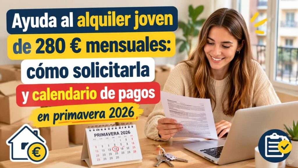 Ayuda al alquiler joven de 280 euros mensuales: cómo solicitarla y calendario de pagos en primavera 2026