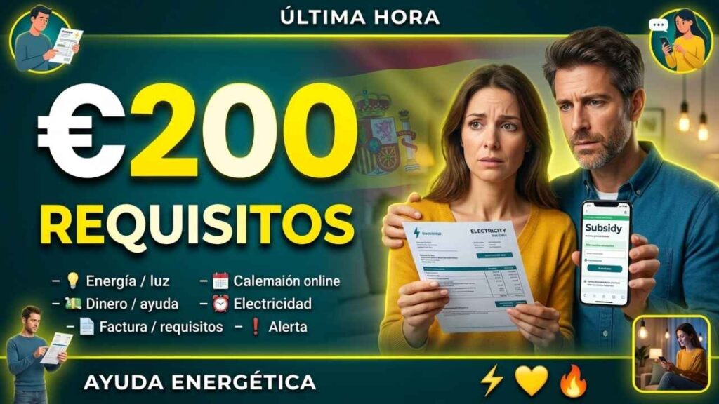 Ayuda energética de €200 requisitos, cómo solicitarla y fechas de ingreso en primavera 2026