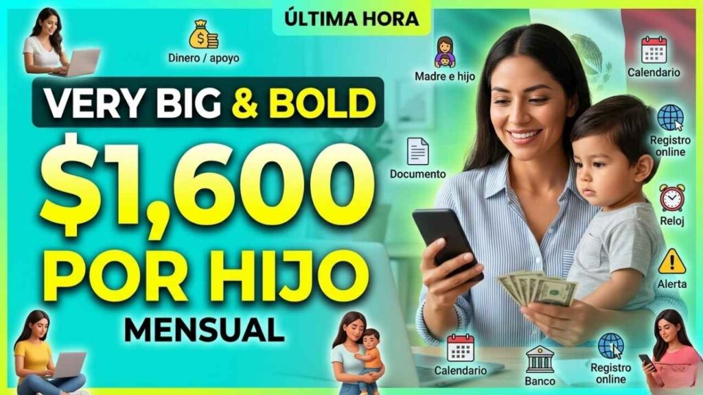 Apoyo a madres trabajadoras $1,600 mensuales por hijo, requisitos y calendario de cobro marzo–abril