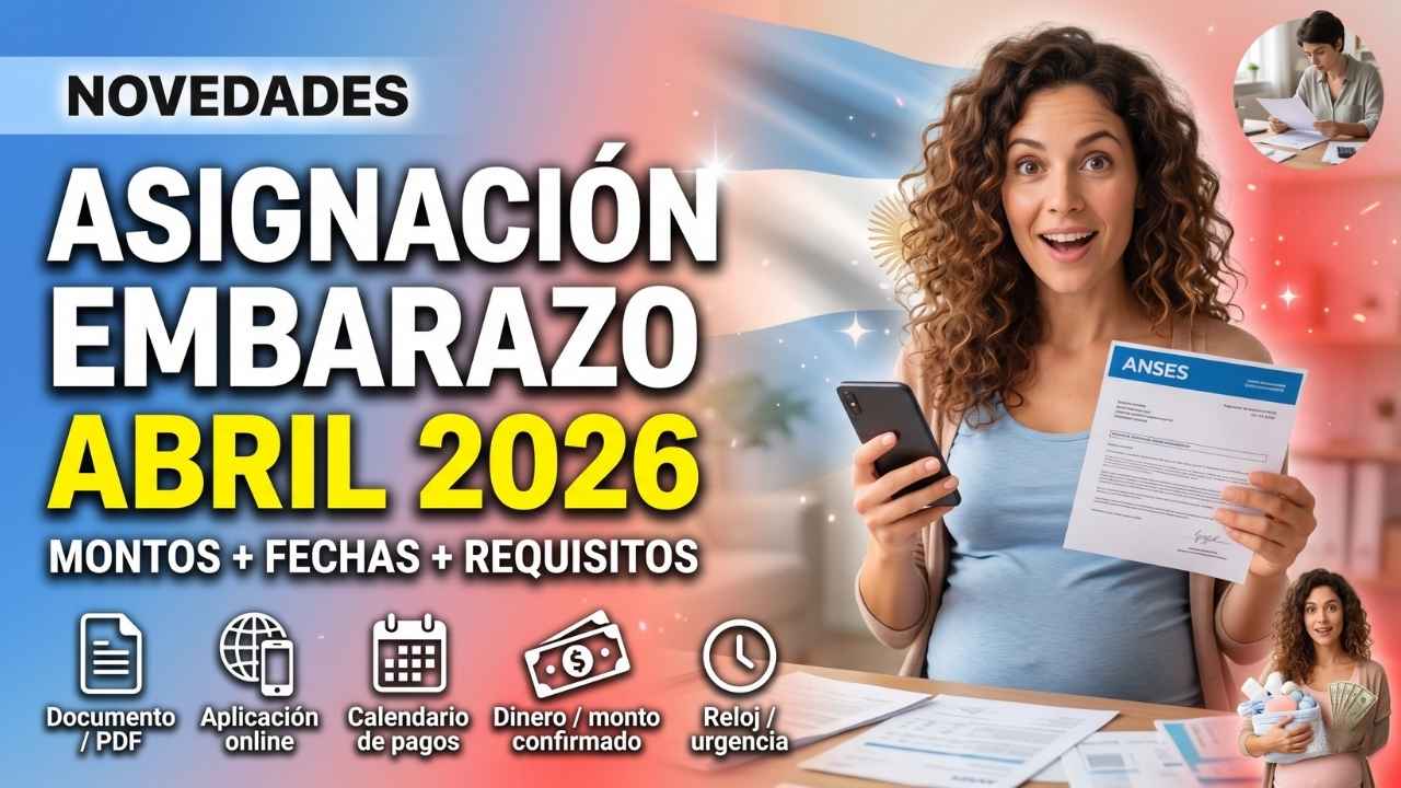 Asignación por Embarazo abril 2026 montos confirmados, requisitos y fechas de cobro ANSES