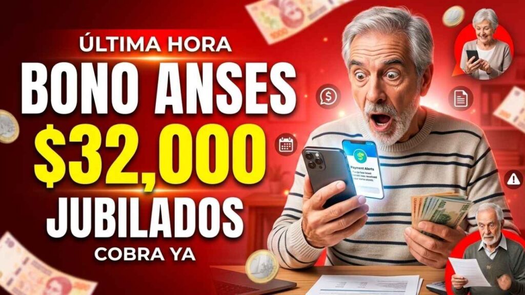 ANSES anuncia bono de $32,000 para jubilados: cómo solicitarlo y fecha de cobro abril 2026