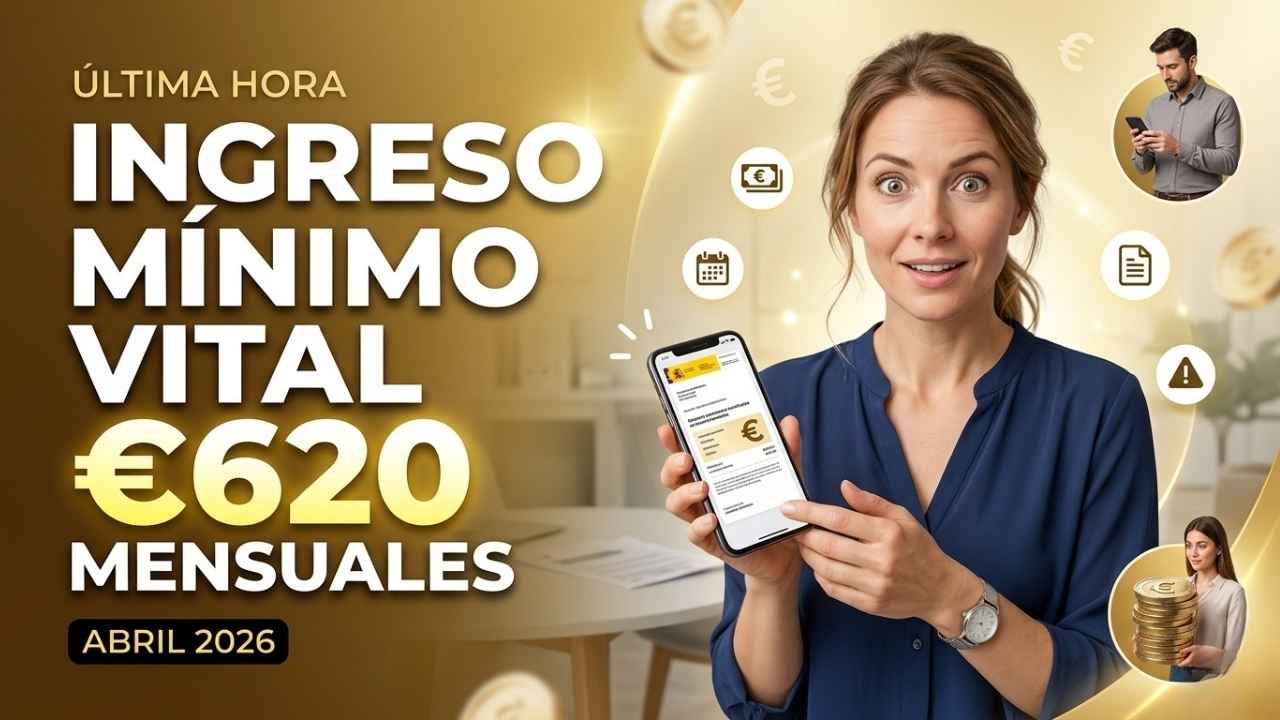 Ingreso Mínimo Vital abril 2026 hasta €620 mensuales, quién puede pedirlo y cuándo se deposita