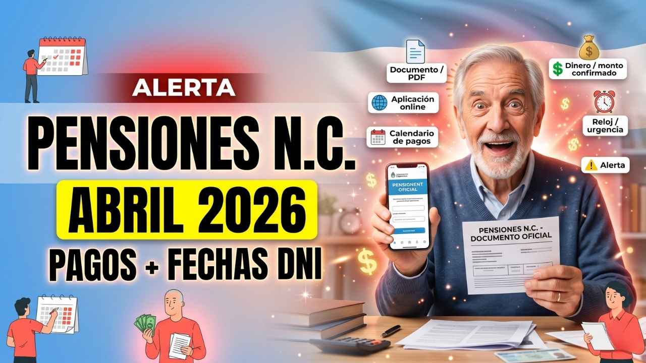 Pensiones No Contributivas: pagos abril 2026 con aumento, cómo inscribirse y fechas por DNI