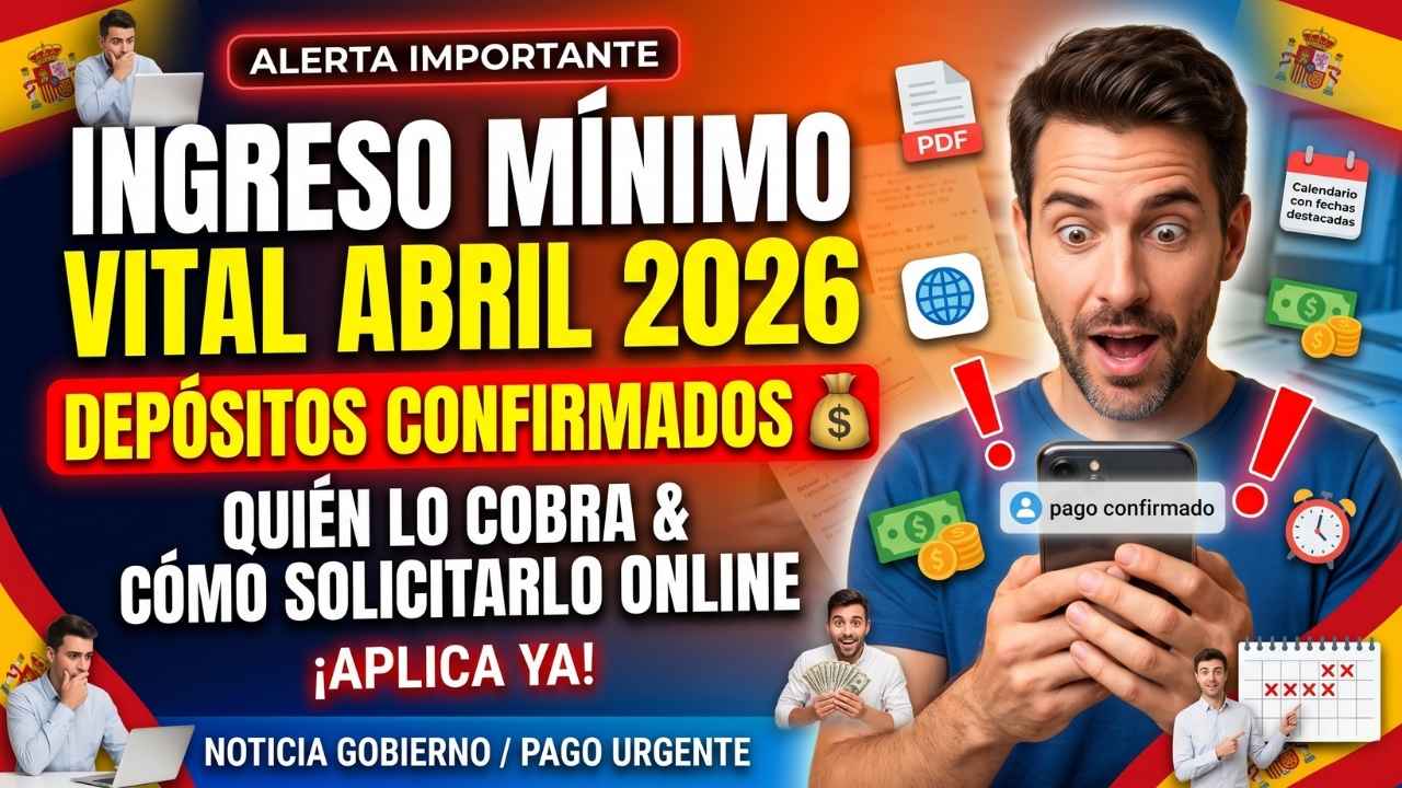 Ingreso Mínimo Vital abril 2026: depósitos confirmados, quién lo cobra y cómo pedirlo online