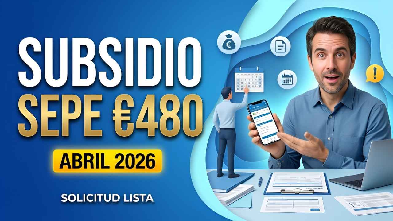 Subsidio SEPE abril 2026 €480 solicitud online sencilla y pago oficial 10 abril
