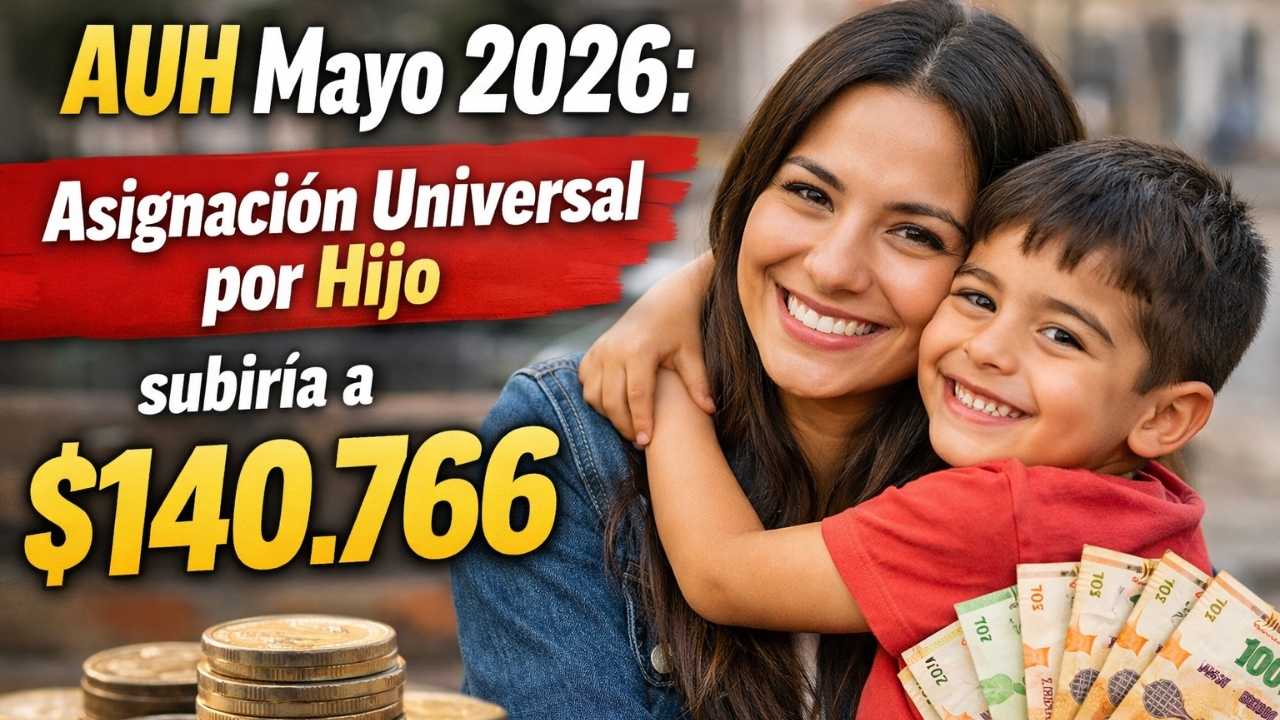 AUH Mayo 2026: Asignación Universal por Hijo subiría a $140.766