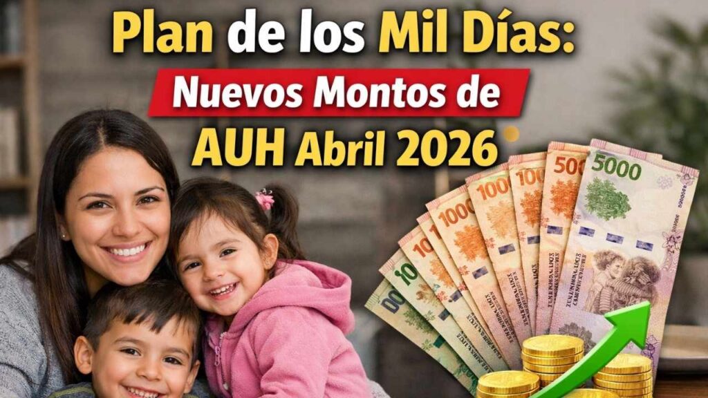 Plan de los Mil Días: Nuevos Montos de AUH Abril 2026